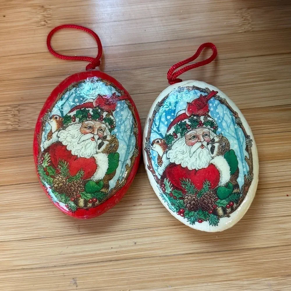 Vintage Santa ornaments